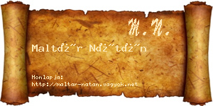Maltár Nátán névjegykártya